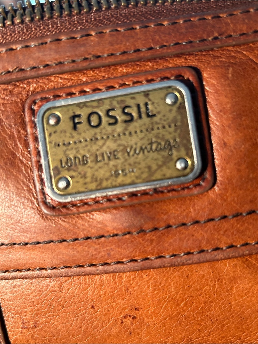 Fossil Brown leather wallet “Long live Vintage” - Picture 10 of 17